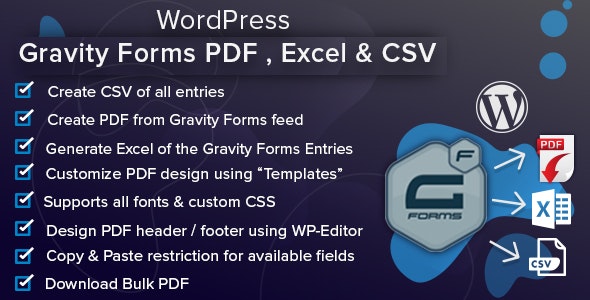WordPress Gravity Forms PDF, Excel, CSV & Google Sheet Megadon.xyz free download premium wordpress themes and plugins blogger templates php script
